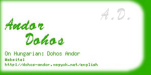 andor dohos business card